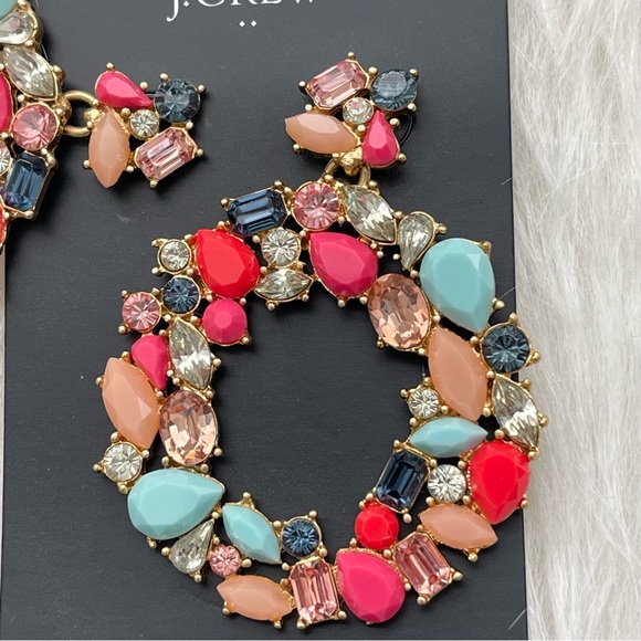 J Crew Colorful wreath statement earring - NEW - Picture 4 of 5